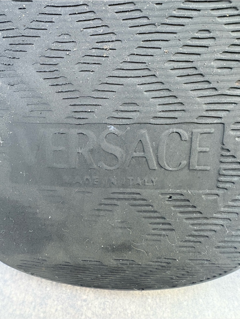 Versace  All Over Logo - Black - Rubber Slide Sandals Slip On Shoes - Size 7-7.5 - Picture 11 of 12
